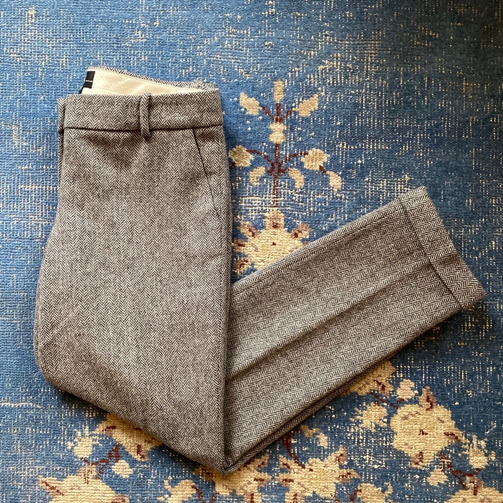 J. Crew Cafe Capri in Houndstooth Wool 4T